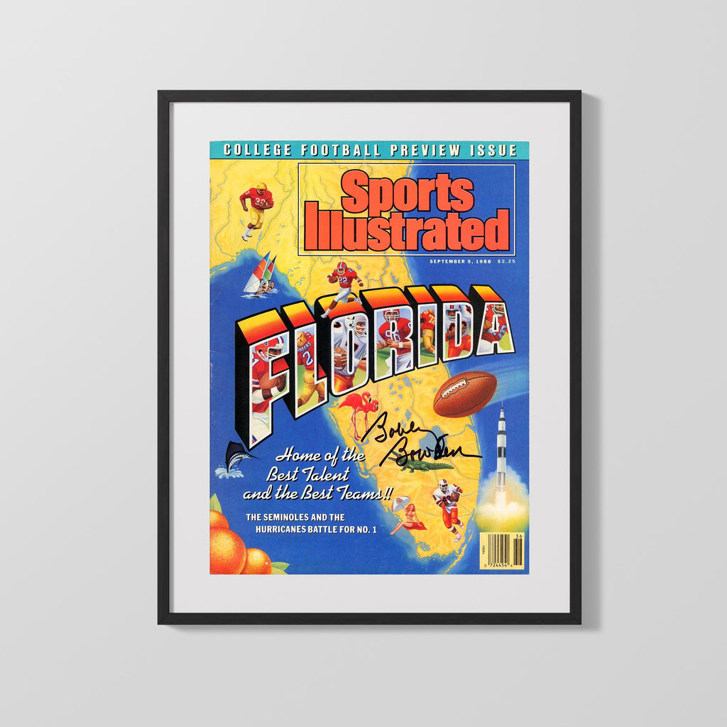 Florida State Autograph SI Print - Bobby Bowden Florida Preview - Sunshine State Showdown College FSPrints Gallery Frame 16x20