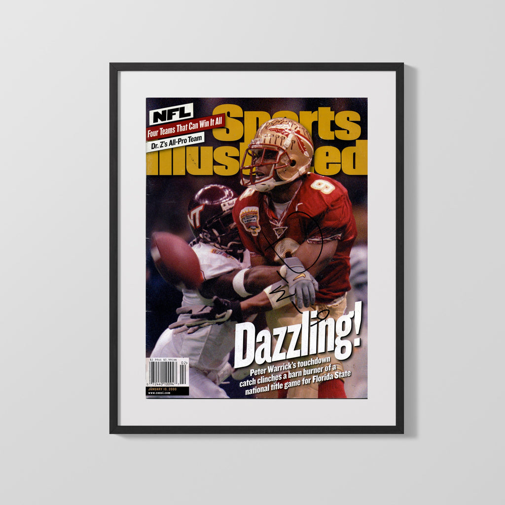 Florida State Autograph SI Print - Peter Warrick - Dazzling Noles College FSPrints Gallery Frame 16x20