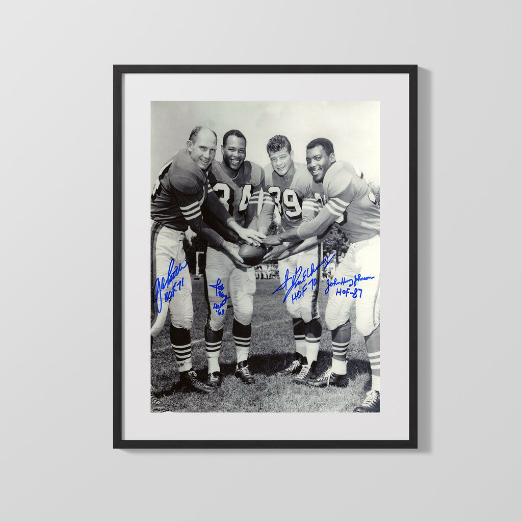 Football Autograph Print - 49ers Million Dollar Backfield - Legends United Football Vintage Framed Prints Gallery Frame 16x20