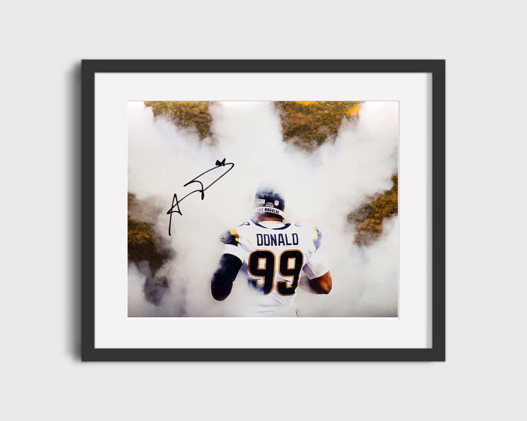 Football Autograph Print - Aaron Donald - Into the Smoke Football Vintage Framed Prints Gallery Frame 16x20