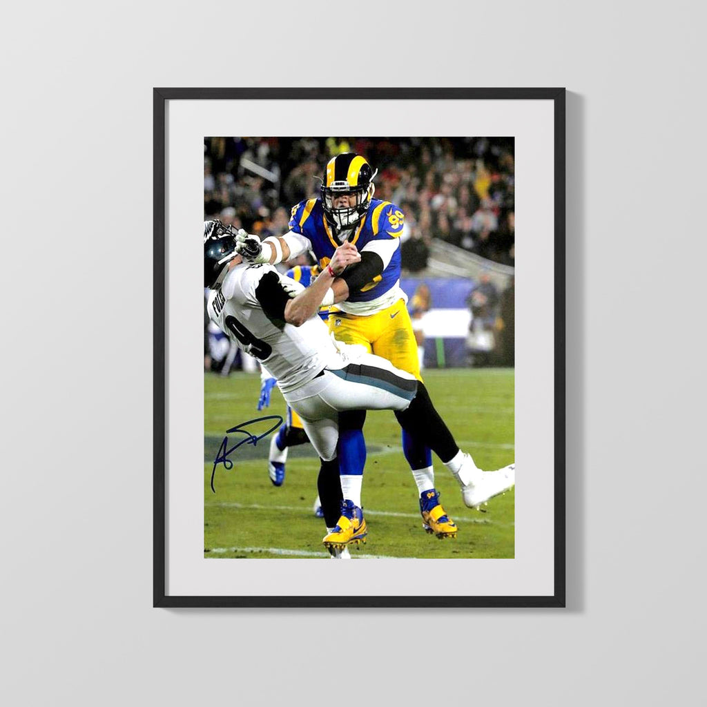 Football Autograph Print - Aaron Donald Rams Sack - QB Nightmare Football Vintage Framed Prints Gallery Frame 16x20