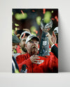 Football Autograph Print - &y Reid - Big Chief with Big Trophy Football Vintage Framed Prints Poster 16x20