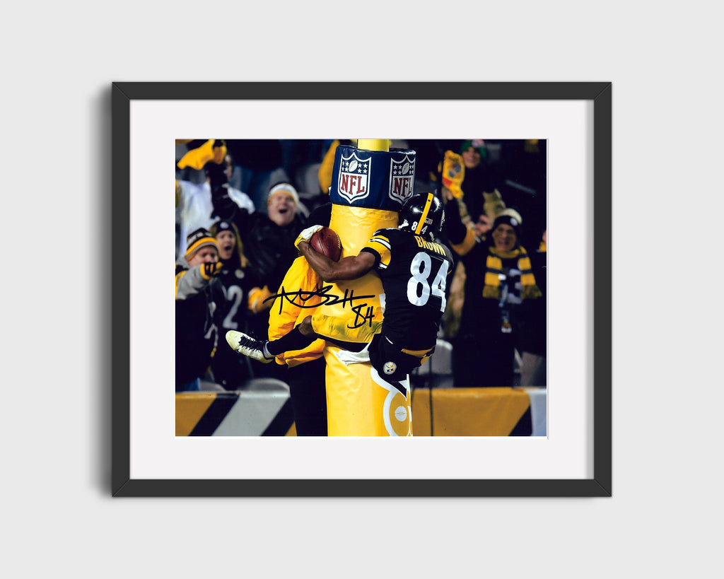 Football Autograph Print - Antonio Brown - Goal Post Hug Football Vintage Framed Prints Gallery Frame 16x20