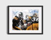 Football Autograph Print - Ben Roethlisberger & Jerome Bettis - Snowbound Steelers Football Vintage Framed Prints Gallery Frame 16x20
