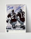 Football Autograph Print - Biletnikoff & Stabler - Raider Legends Football Vintage Framed Prints Poster 16x20