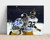 Football Autograph Print - Rocky Blier & Franco Harris - Snowy Steelers Brotherhood Football Vintage Framed Prints Poster 16x20