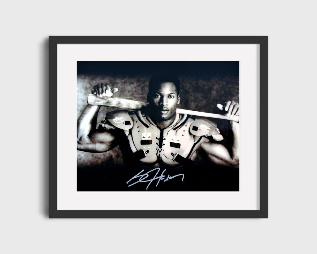 Football Autograph Print - Bo Jackson Raiders - Bo Knows Power Football Vintage Framed Prints Gallery Frame 16x20