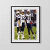 Football Autograph Print - Tom Brady & Randy Moss - New England Dynamic Duo Football Vintage Framed Prints Gallery Frame 16x20