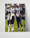 Football Autograph Print - Tom Brady & Randy Moss - New England Dynamic Duo Football Vintage Framed Prints Poster 16x20