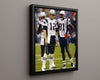 Football Autograph Print - Tom Brady & Randy Moss - New England Dynamic Duo Football Vintage Framed Prints Floating Canvas 16x20