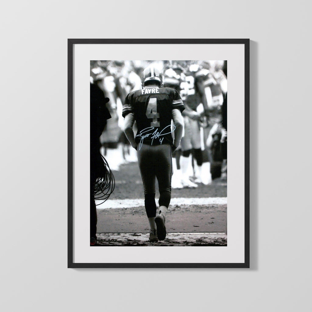 Football Autograph Print - Brett Favre - Gunslinger Farewell Football Vintage Framed Prints Gallery Frame 16x20