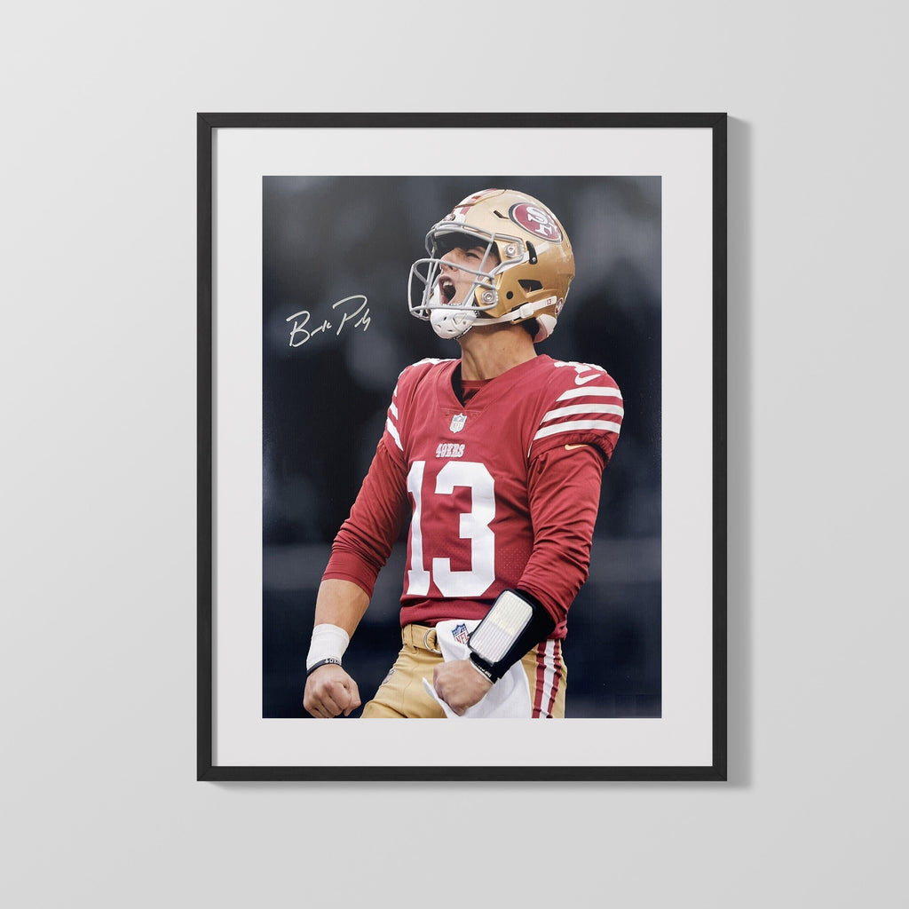 Football Autograph Print - Brock Purdy - Mr. Irrelevant No More Football Vintage Framed Prints Gallery Frame 16x20