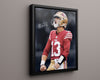 Football Autograph Print - Brock Purdy - Mr. Irrelevant No More Football Vintage Framed Prints Floating Canvas 16x20