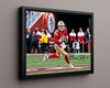 Football Autograph Print - Brock Purdy - On the Run Football Vintage Framed Prints Floating Canvas 16x20