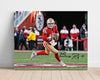 Football Autograph Print - Brock Purdy - On the Run Football Vintage Framed Prints Poster 16x20