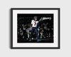 Football Autograph Print - CJ Stroud - Texans QB At the Line Football Vintage Framed Prints Gallery Frame 16x20