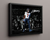 Football Autograph Print - CJ Stroud - Texans QB At the Line Football Vintage Framed Prints Floating Canvas 16x20