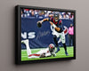 Football Autograph Print - CJ Stroud - Texans QB Pocket Escape Football Vintage Framed Prints Floating Canvas 16x20