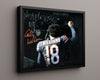 Football Autograph Print - Caleb Williams - Bears Gunslinger Football Vintage Framed Prints Floating Canvas 16x20
