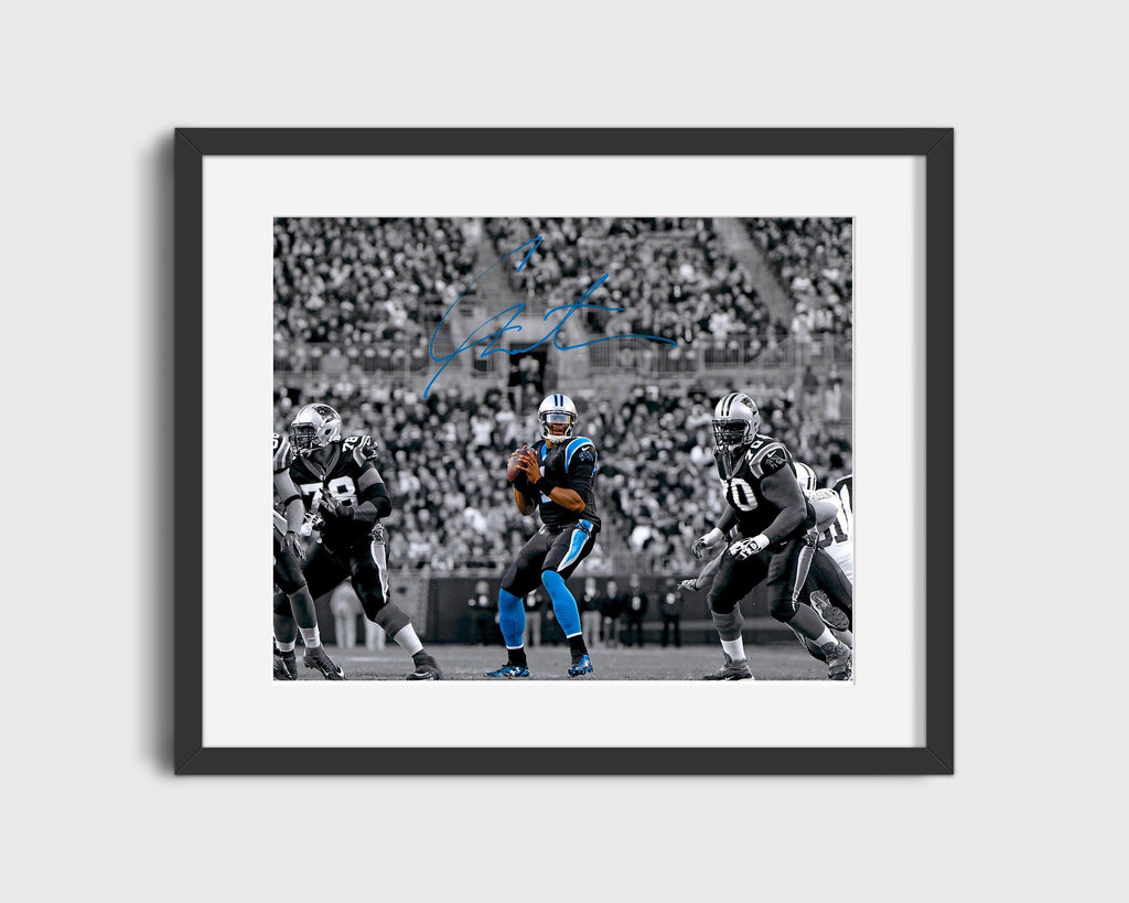 Football Autograph Print - Cam Newton - Under the Lights Football Vintage Framed Prints Gallery Frame 16x20