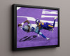 Football Autograph Print - CeeDee Lamb - End Zone Dive Football Vintage Framed Prints Floating Canvas 16x20