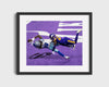 Football Autograph Print - CeeDee Lamb - End Zone Dive Football Vintage Framed Prints Gallery Frame 16x20