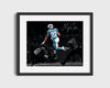 Football Autograph Print - Christian McCaffrey Leap - Air CMC Football Vintage Framed Prints Gallery Frame 16x20