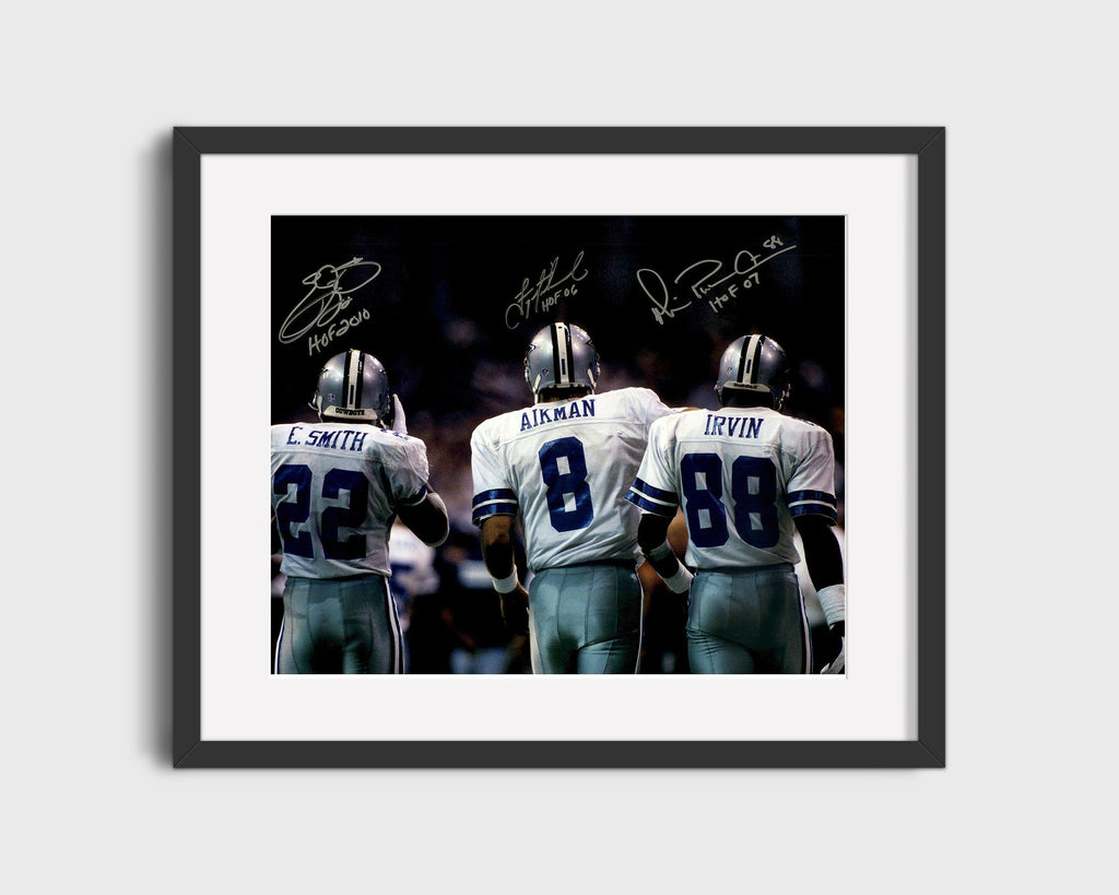 Football Autograph Print - Cowboys Triplets - Legends Together Football Vintage Framed Prints Gallery Frame 16x20