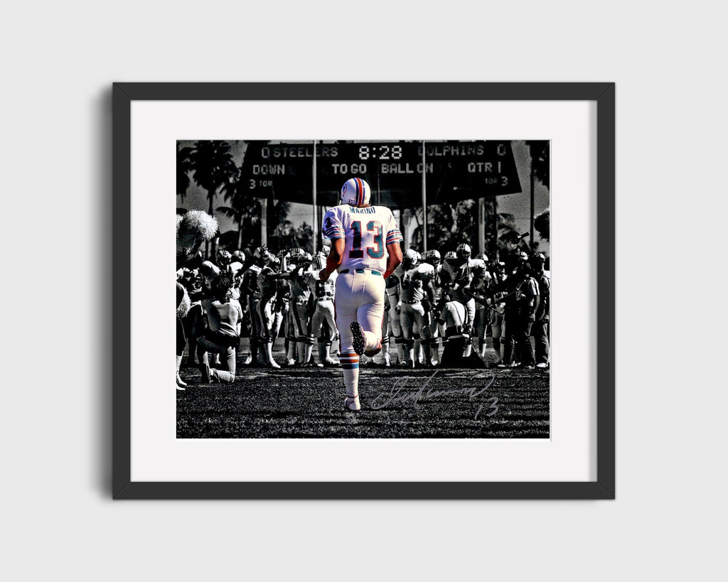 Football Autograph Print - Dan Marino - Miami Icon Football Vintage Framed Prints Gallery Frame 16x20