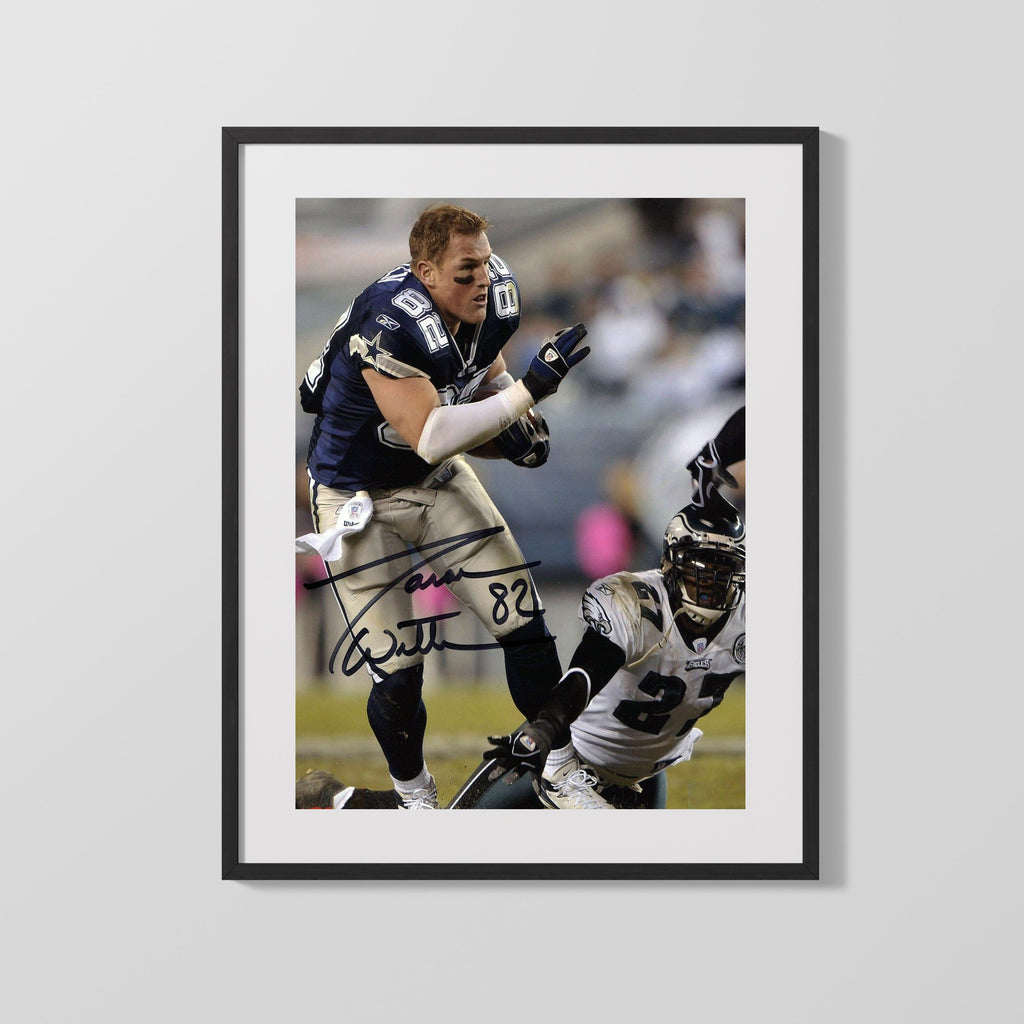 Football Autograph Print - Jason Witten - Helmet Off & Heart On Football Vintage Framed Prints Gallery Frame 16x20
