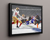 Football Autograph Print - Josh Allen - Snow Dive TD Football Vintage Framed Prints Floating Canvas 16x20