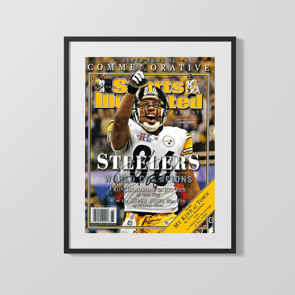Football Autograph SI Print - Hines Ward Super Bowl XL - Steel Celebration Football Vintage Framed Prints Gallery Frame 16x20