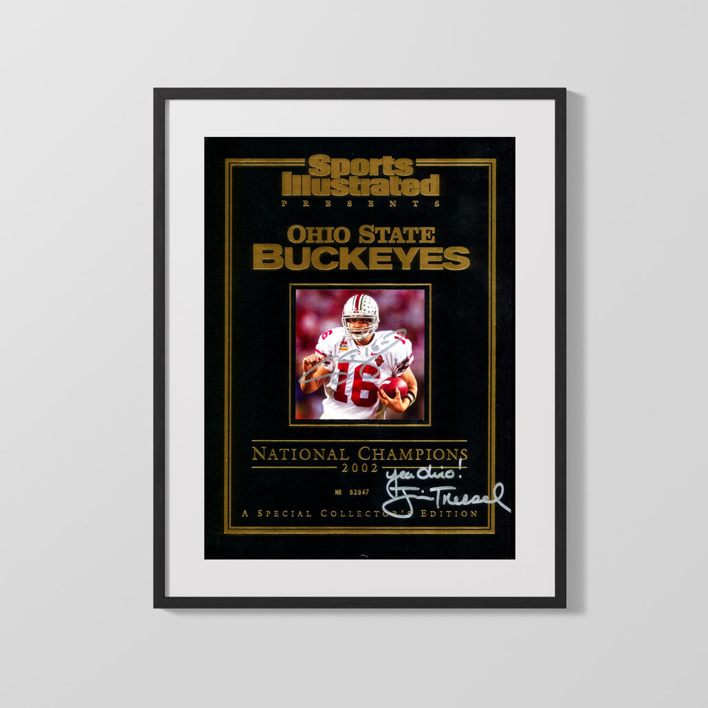 Football Autograph SI Print - OSU Buckeyes 2002 Champs - Scarlet Glory College FSPrints Gallery Frame 16x20