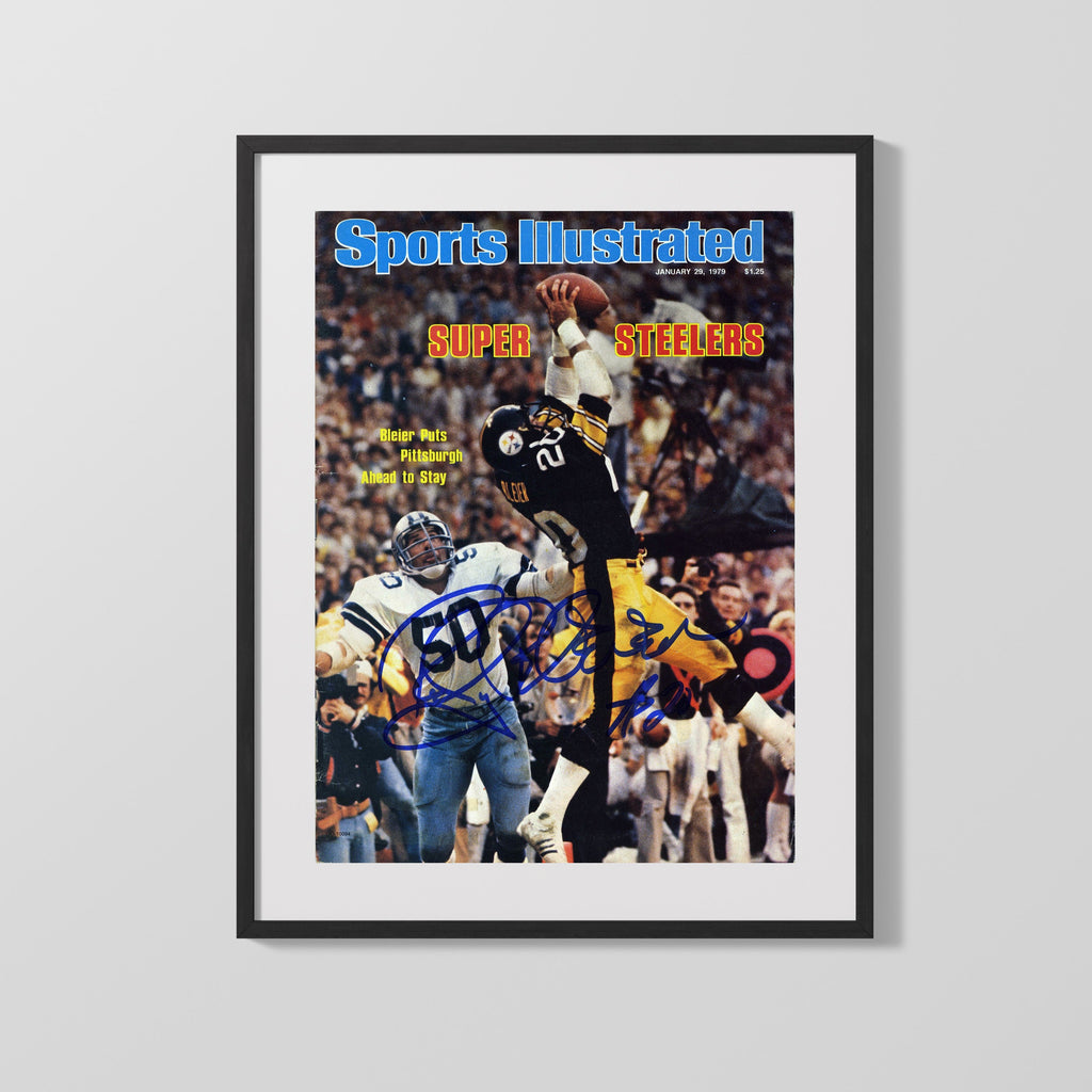 Football Autograph SI Print - Rocky Bleier Super Bowl XIII - Steeler Grit Football Vintage Framed Prints Gallery Frame 16x20