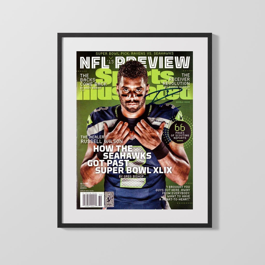 Football Autograph SI Print - Russell Wilson Seahawks - Healer & Leader Football Vintage Framed Prints Gallery Frame 16x20