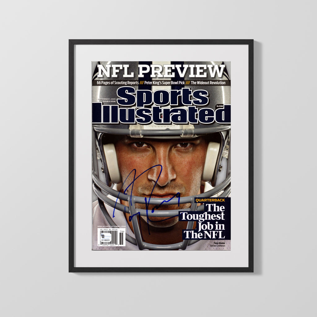 Football Autograph SI Print - Tony Romo NFL Preview - Job QB1 Football Vintage Framed Prints Gallery Frame 16x20