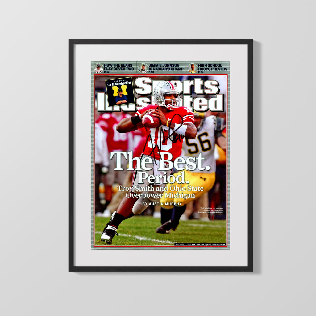 Football Autograph SI Print - Troy Smith OSU - The Best Period College FSPrints Gallery Frame 16x20