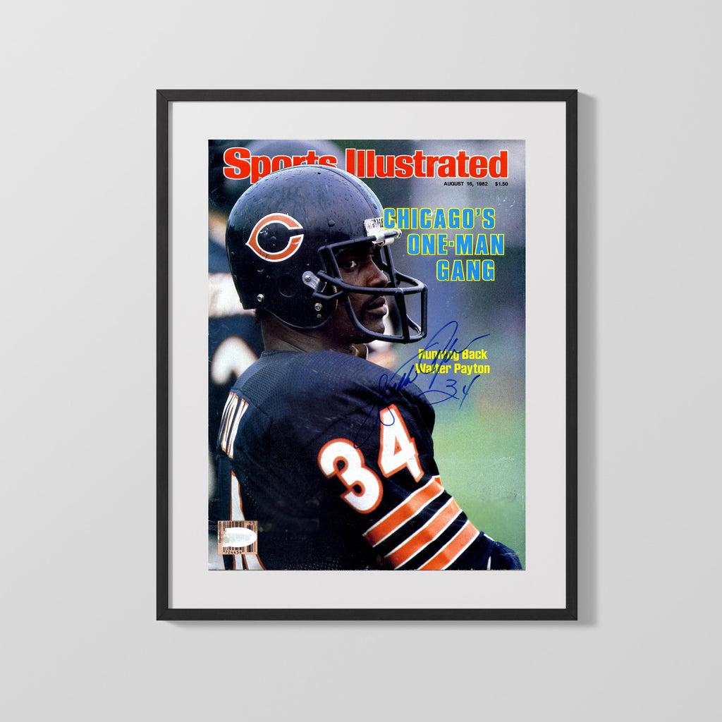 Football Autograph SI Print - Walter Payton One-Man Gang - Sweetness Rules Football Vintage Framed Prints Gallery Frame 16x20