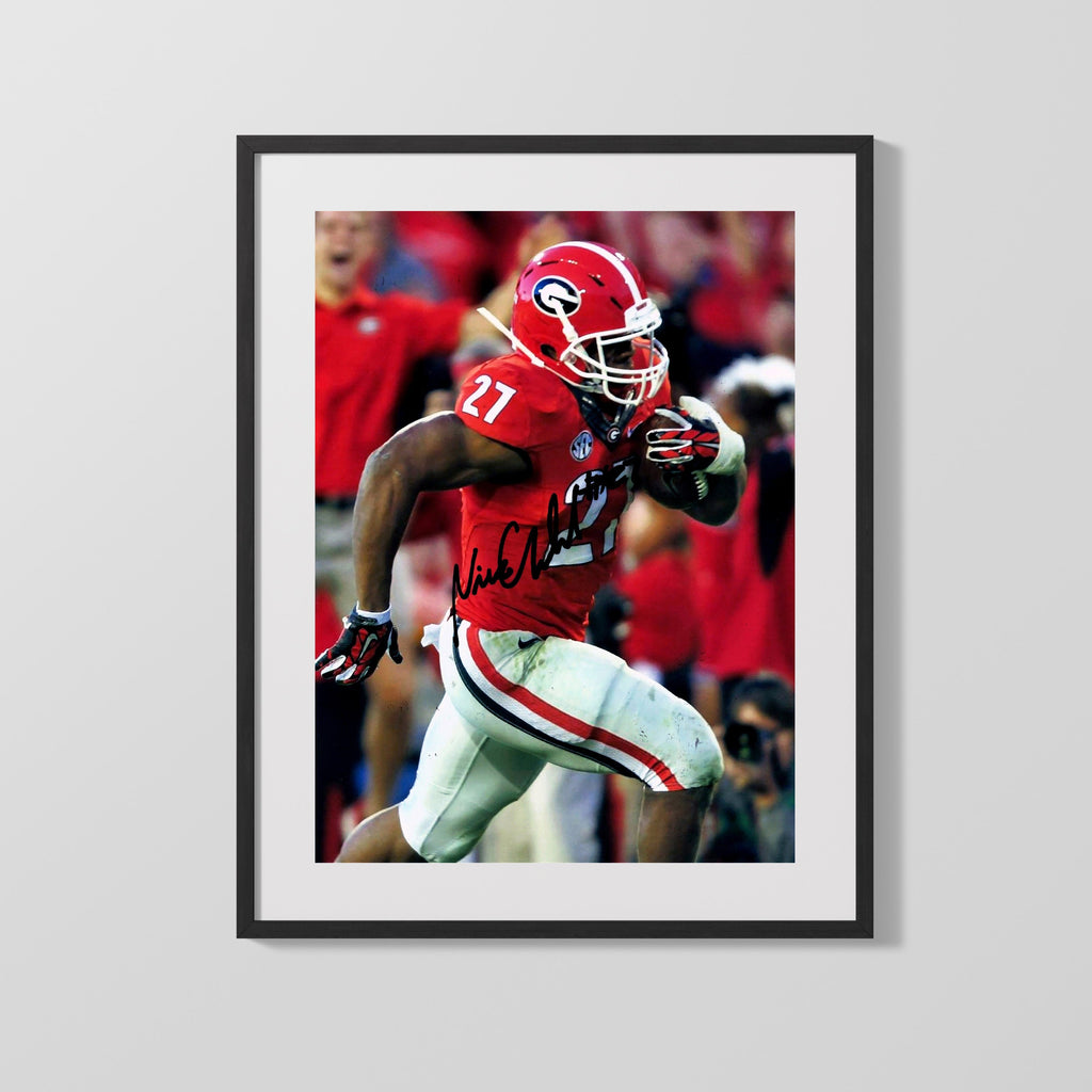 Georgia Autograph Print - Nick Chubb - Bulldawg Power College FSPrints Gallery Frame 16x20