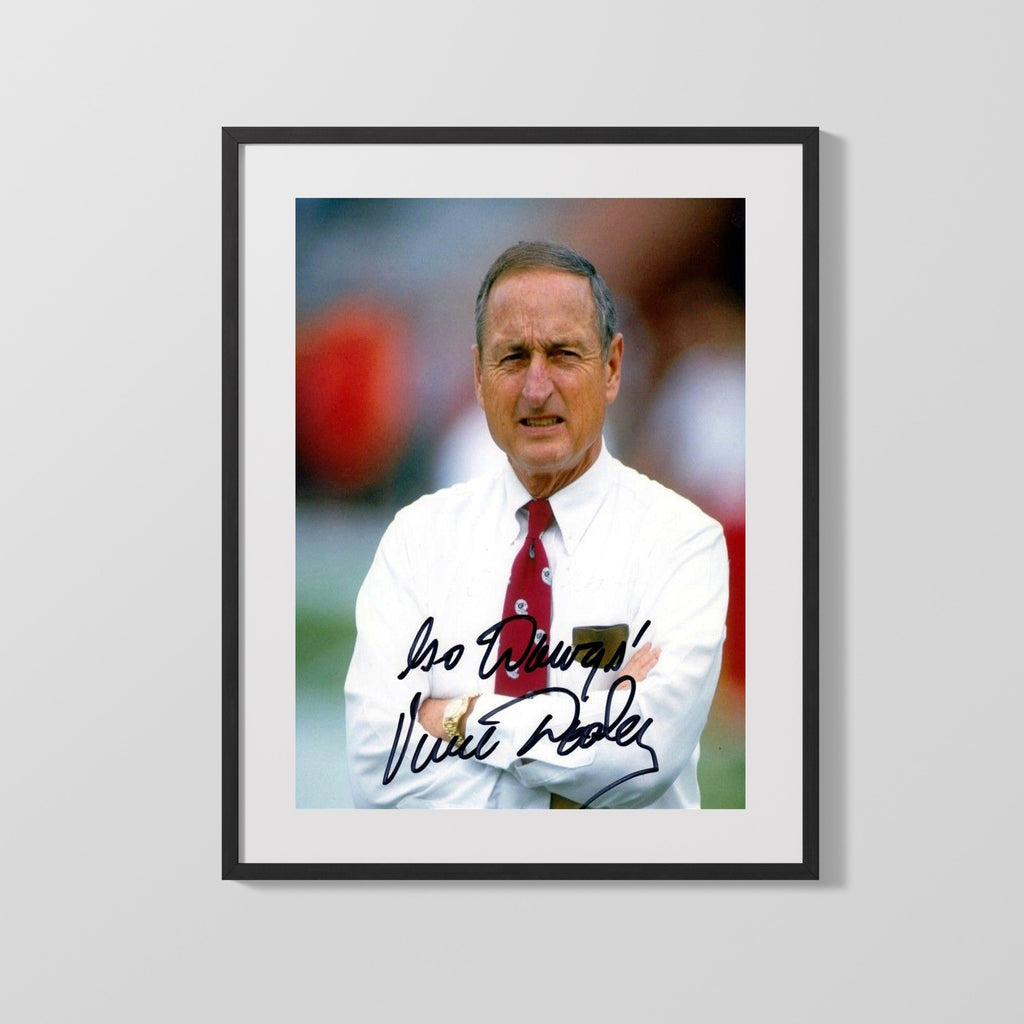 Georgia Autograph Print - Vince Dooley - Dawg Dynasty College FSPrints Gallery Frame 16x20
