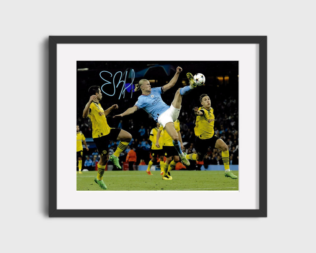 Haaland Man City Autograph Print - Thunder Kick Soccer FramedSportPrints Gallery Frame 16x20