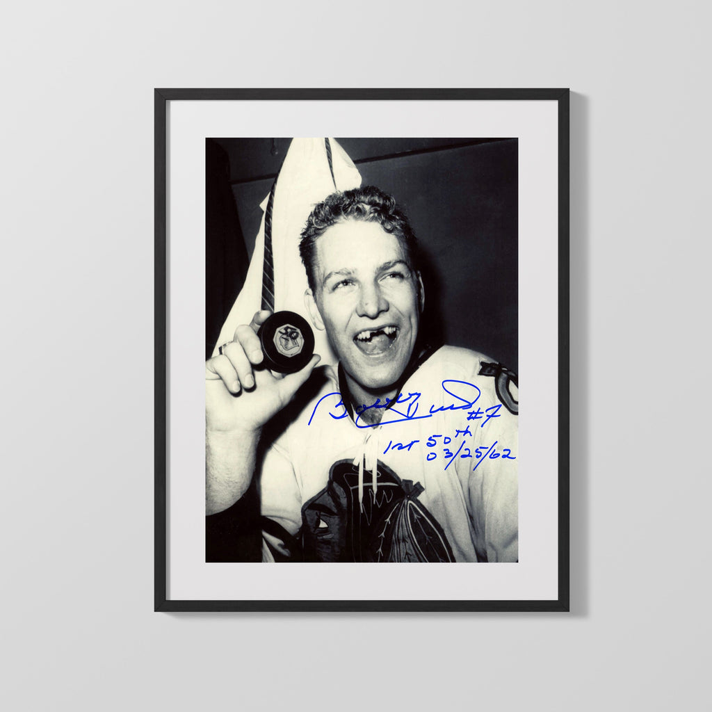 Hockey Autograph Print - Bobby Hull - First 50th Goal Hockey FSPrints Gallery Frame 16x20