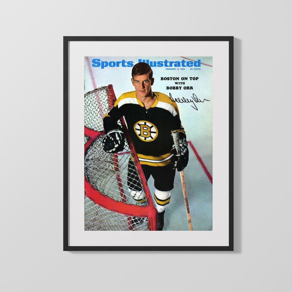 Hockey Autograph Print - Bobby Orr - 1969 SI Cover Hockey FSPrints Gallery Frame 16x20