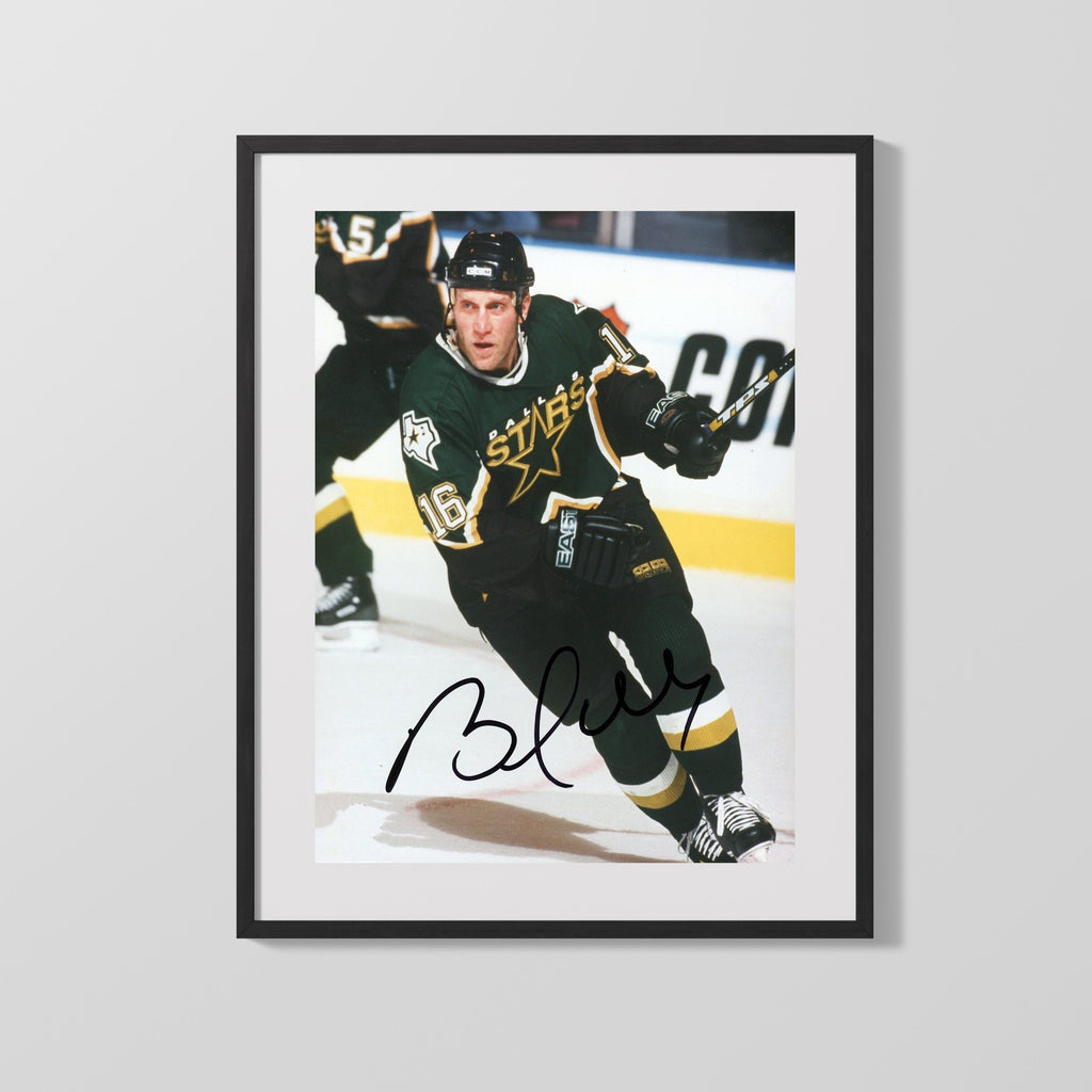 Hockey Autograph Print - Brett Hull - Dallas Star Power Hockey FSPrints Gallery Frame 16x20