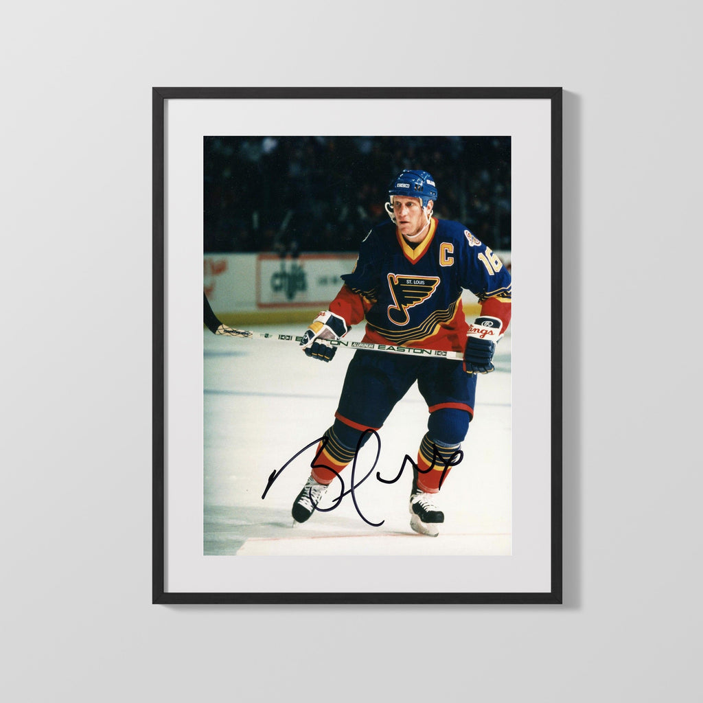 Hockey Autograph Print - Brett Hull - St. Louis Legend Hockey FSPrints Gallery Frame 16x20