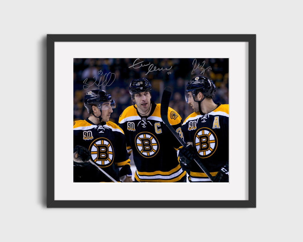 Hockey Autograph Print - Bruins Trio - Big and Bad Hockey FSPrints Gallery Frame 16x20