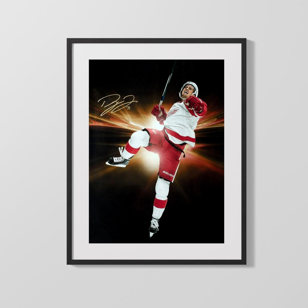 Hockey Autograph Print - Dylan Larkin Red Wings - Young Captain Hockey FSPrints Gallery Frame 16x20