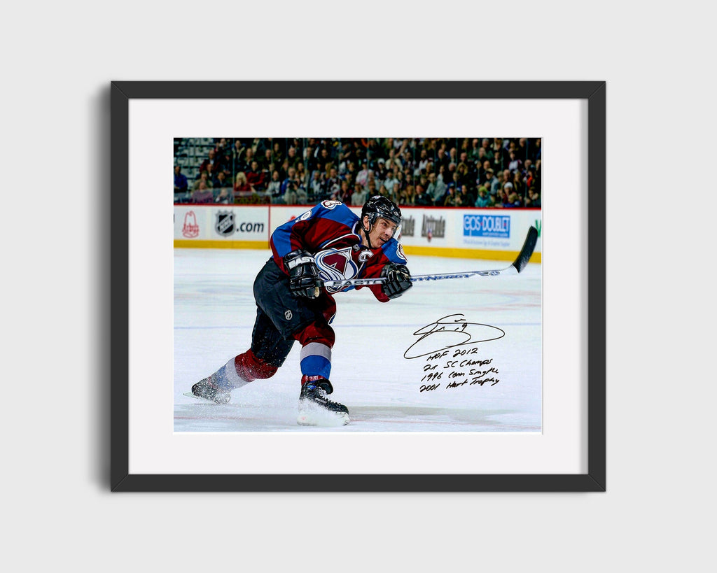 Hockey Autograph Print - Joe Sakic - Captain Clutch Hockey FSPrints Gallery Frame 16x20