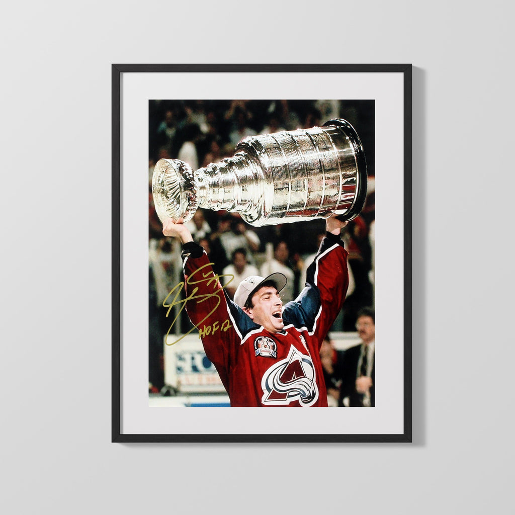 Hockey Autograph Print - Joe Sakic Avalanche - Captain Clutch Hockey FSPrints Gallery Frame 16x20