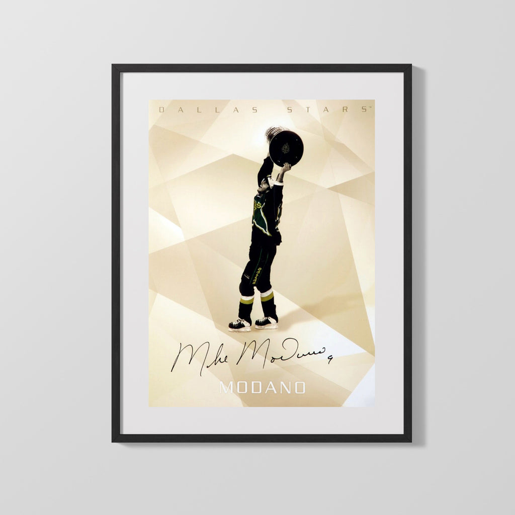 Hockey Autograph Print - Mike Modano Stars - 1999 Champion Hockey FSPrints Gallery Frame 16x20